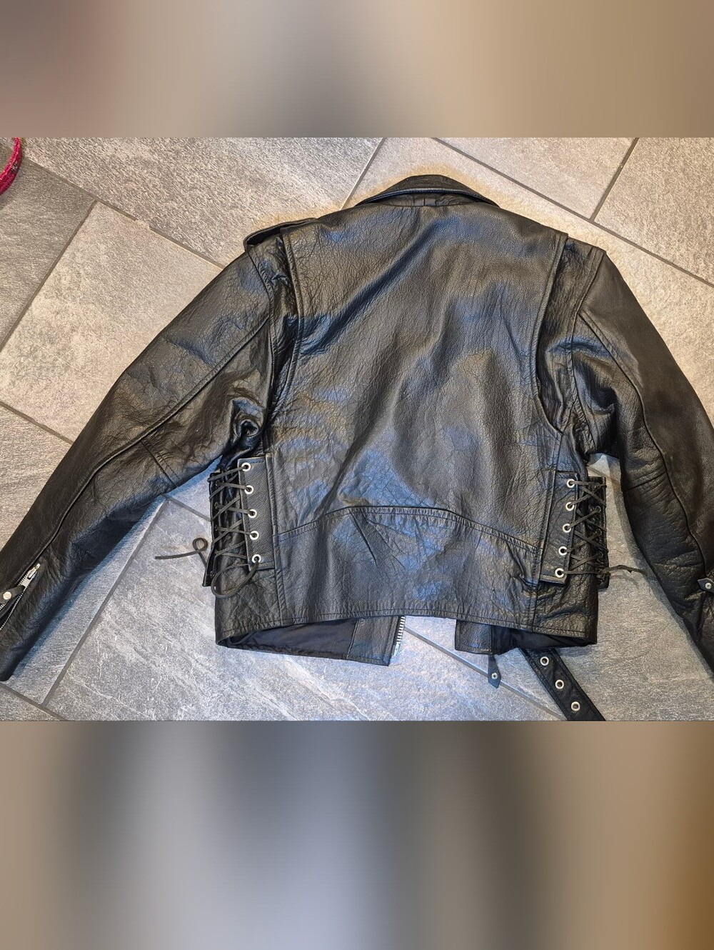 Classic Black Leather Biker Jacket - Women - Picture 3 of 8